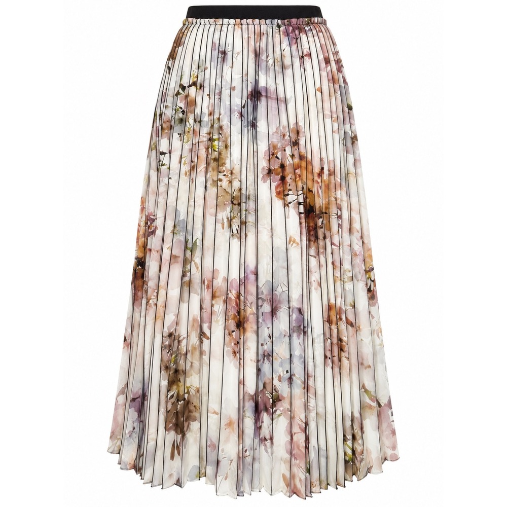 Ted Baker Midi Skirt 1 US 4 Floral Pleated Whimsigoth Fairy Grunge Romantic